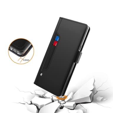 SKALO Asus ROG Phone 7 5G Kortholder Mirror Flip Cover - Sort