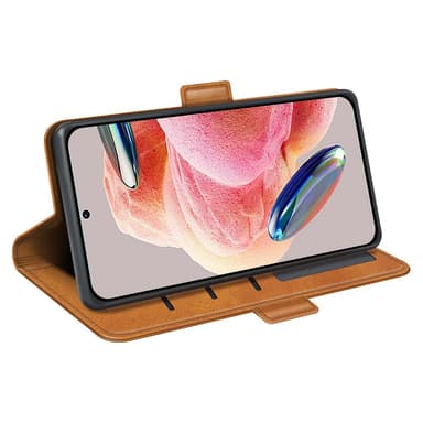 SKALO Xiaomi Redmi Note 12 4G Premium Wallet Flip Cover - Lys brun