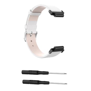 Ægte læderarmbånd med skruetrækkere Hvid Garmin Forerunner 220/230/235/630/620/735XT, Garmin Approach S20/S5/ S6