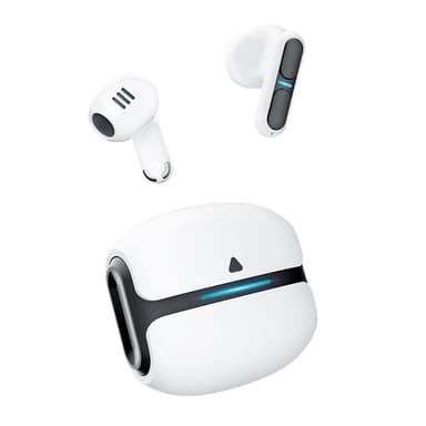 Trådløse øretelefoner Bluetooth 5.3 ENC støjreduktion lang batterilevetid IP65 Hvid