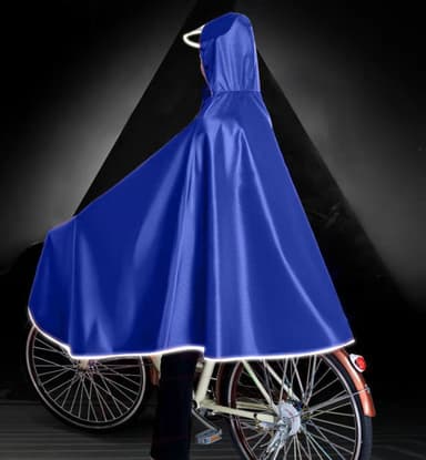 Vattentät regnponcho för cykel Blå