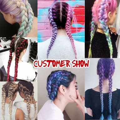 INF Jumbo braid hair extensions twist flette hår Lyserød
