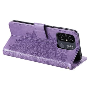 SKALO Xiaomi Redmi 12C 4G Mandala Flip Cover - Lilla
