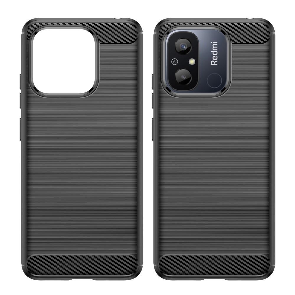 SKALO Xiaomi Redmi 12C 4G Armor Carbon Stødsikker TPU-cover - Sort