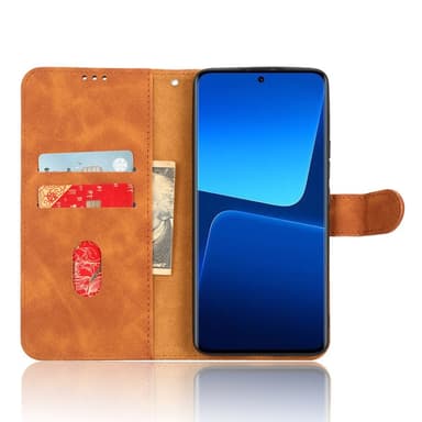 SKALO Xiaomi 13 Pro 5G Matt PU-læderpungetui - Brun