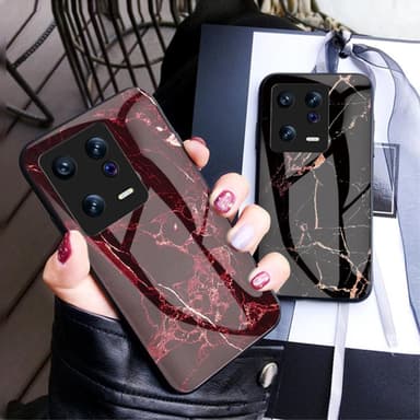 SKALO Xiaomi 13 5G Marmor hærdet glas TPU Cover - #1