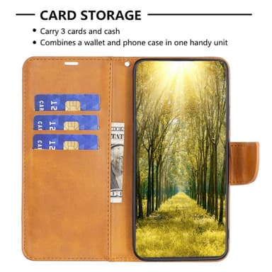 SKALO Xiaomi 13 Lite Flip Cover m. pung i PU-læder - Gul