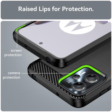 SKALO Motorola Moto G23 4G Armor Carbon Stødsikker TPU-cover - Sort
