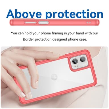 SKALO Motorola Moto G73 5G Transparent TPU Bumper cover - Rød
