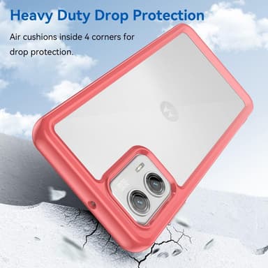 SKALO Motorola Moto G73 5G Transparent TPU Bumper cover - Rød