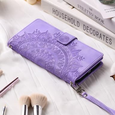 SKALO Xiaomi Redmi Note 12 4G Big Wallet Mandala Pungetaske - Lilla