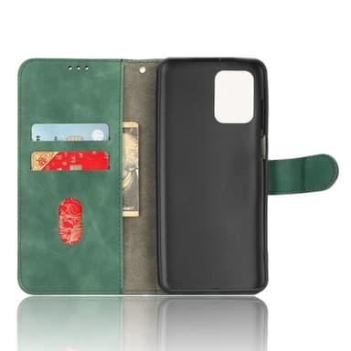 SKALO Motorola Moto G73 5G Matt PU-læderpungetui - Grøn