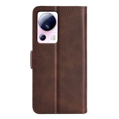 SKALO Xiaomi 13 Lite Premium Wallet Flip Cover - Brun