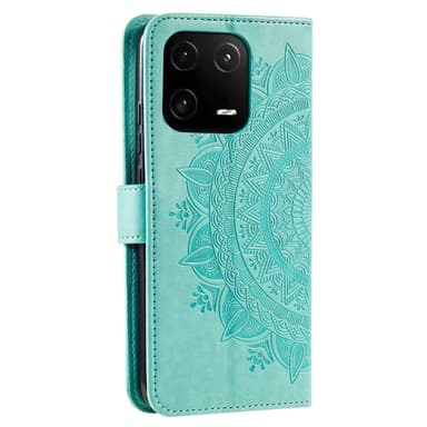 SKALO Xiaomi 13 5G Mandala Flip Cover - Turkis