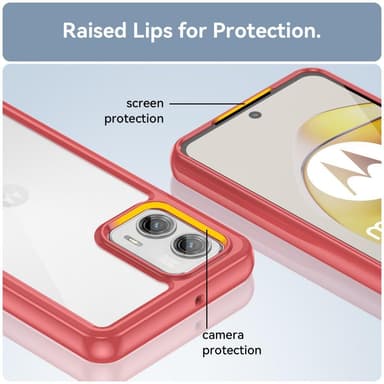 SKALO Motorola Moto G73 5G Transparent TPU Bumper cover - Rød