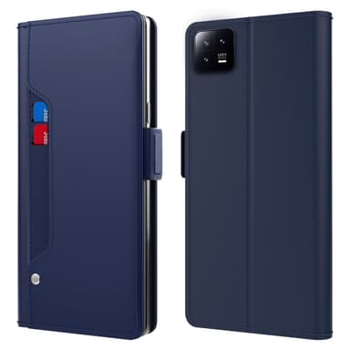 SKALO Xiaomi 13 5G Kortholder Mirror Flip Cover - Blå