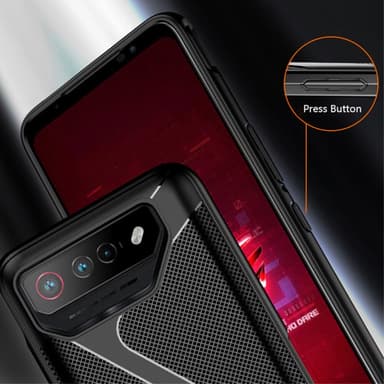 SKALO Asus ROG Phone 7 5G Carbon Fiber TPU cover - Blå
