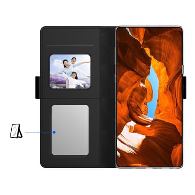 SKALO Xiaomi 13 5G Kortholder Mirror Flip Cover - Blå