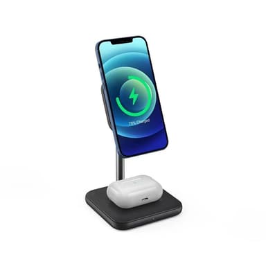 NÖRDIC magnetisk trådløs ladestation 2 i 1 til Magsafe til Apple Iphone og Airpods