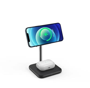 NÖRDIC magnetisk trådløs ladestation 2 i 1 til Magsafe til Apple Iphone og Airpods