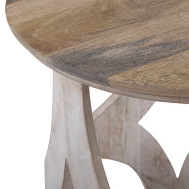 WOMO-DESIGN Orientalsk sidebord Paris Ø45x55 cm rundt, natur / hvid, massivt