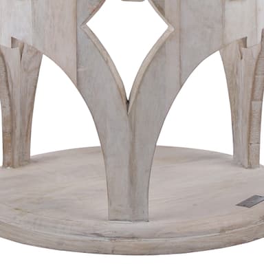 WOMO-DESIGN Orientalsk sidebord Paris Ø45x55 cm rundt, natur / hvid, massivt