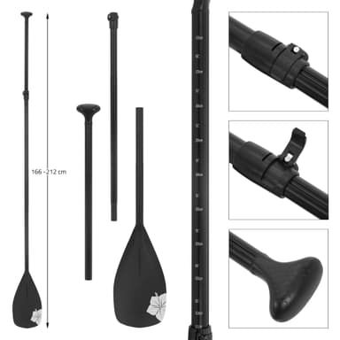 Oppustelig Stand Up Paddle Board Blomster 320x82x15 cm blå hvid PVC