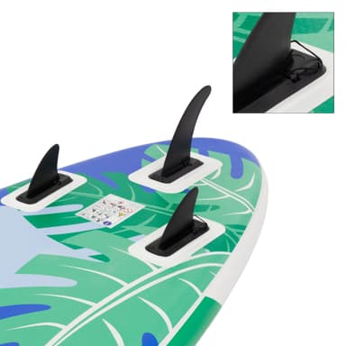 Oppustelig Stand Up Paddle Board Blomster 320x82x15 cm blå hvid PVC