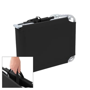 ECD-Germany solarium liggestol 200x56x26cm, Sort,aluminiumsramme, folde strand