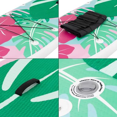 Oppustelig Stand Up Paddle Board Flowers 320x82x15 cm Mint Rose lavet af PVC