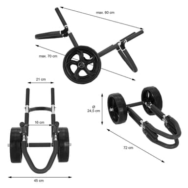 ECD Germany Transport Trolley Single Lavet af aluminium for 1 Sup Board Stand Up