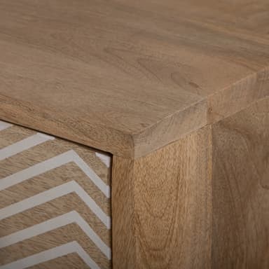WOMO-DESIGN Kommode 4 skuffer, 90x80x40 cm, naturlige, unikke, håndlavede fra