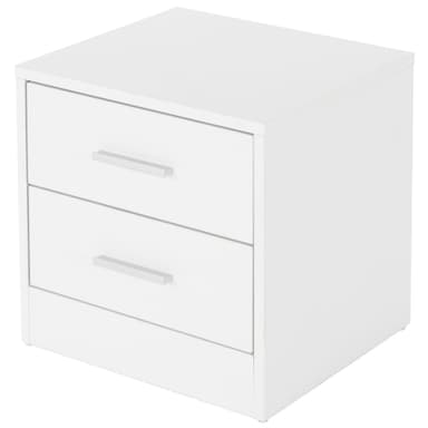 ML-Design sengebord hvid med 2 skuffer af spånplader Nachtkommode tabel