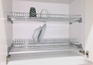 Tallerkenstativ 60 cm 2 hylder (hvid)