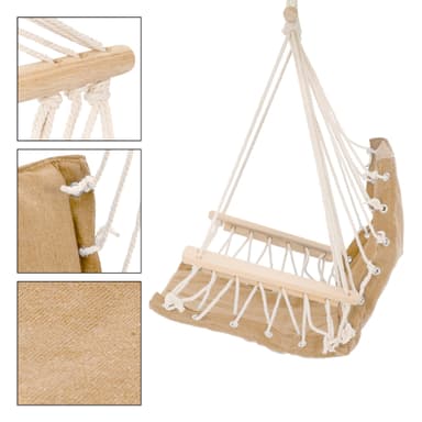 Hængestol med sædehynde 45x100x46 cm Terra Cotta i bomuld og træ op til 120 kg