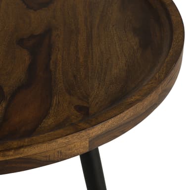 Womo-Design sofabord ravnna rund ø75x39cm, brun-sort, unik, håndlavet stue bord,
