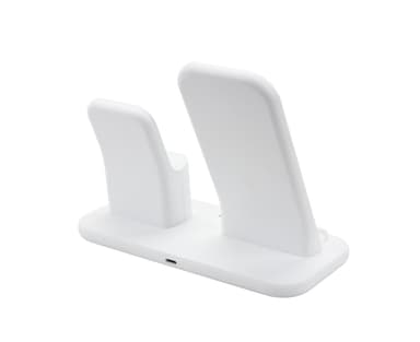 Base3 - 3-I-1 Qi Lader - iPhone, Watch, Airpods - Hvid