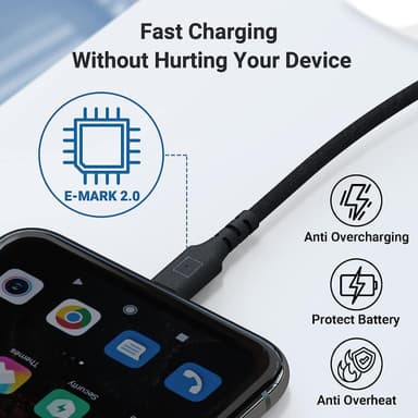 USB-IF-certificeret 2m USB-C 2.0 240W Hurtigopladning 480Mbps