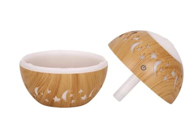 Luftfugter/Aroma Diffuser med 7 LED'er, Lyst træ med nattehimmel