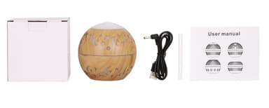 Luftfugter/Aroma Diffuser med 7 LED'er, Lyst træ med nattehimmel