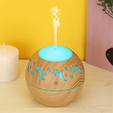 Luftfugter/Aroma Diffuser med 7 LED'er, Lyst træ med nattehimmel