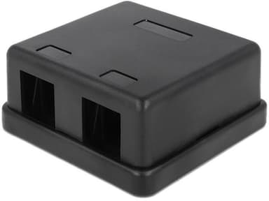 DeLOCK Keystone boks, 2 porte, plast, sort