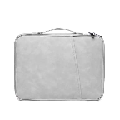 Laptop taske sleeve til 10,8-11 tommer bærbar PU læder vandtæt støvtæt Grå