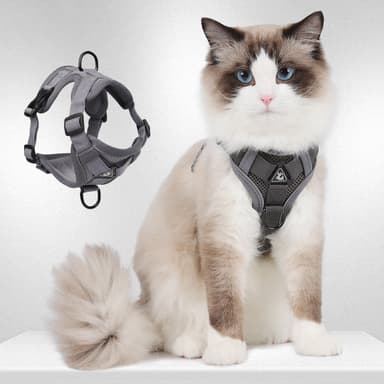 Hundsele med reflekterande koppelsele för katter/hundar Grå M