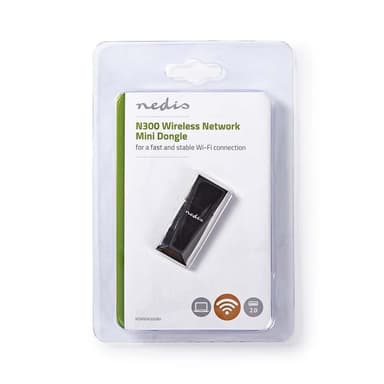 Nedis Netværk dongle | Wi-Fi | N300 | 2.4 GHz | USB2.0 | Wi-Fi-hastighed total: 300 Mbps | Windows 7 / Windows 8