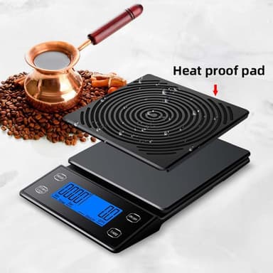 Digital kaffevægt med timer USB-drevet 5kg / 0,1g Sort