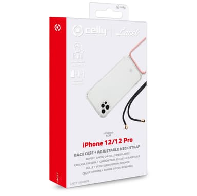 Halsrem til iPhone 13 Pro Sort + Pink
