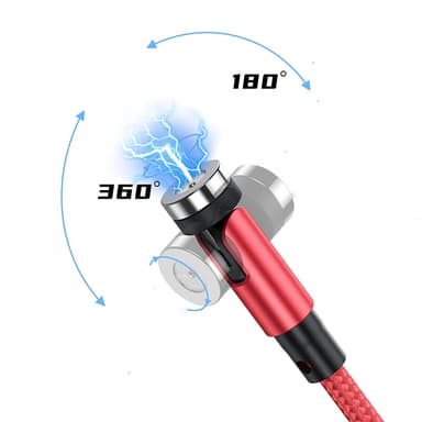 Magnetisk ladekabel med USB-C stik Rød 1 m