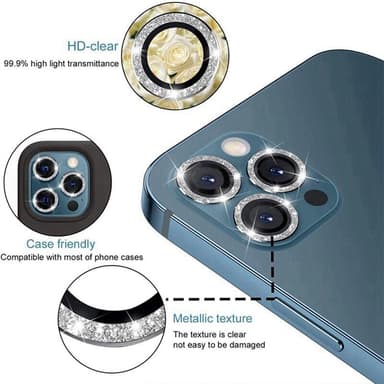 INF Kamerabeskyttelse 3-pak Sort iPhone 13 Pro/13 Pro Max