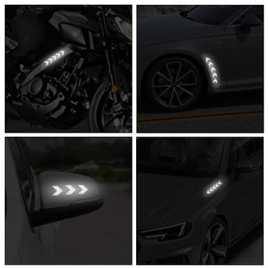 Reflex stickers för bil Pilar 10-pack Hvid